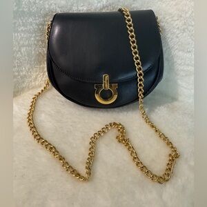 SALVATORE FERRAGAMO Gancini Chain Leather Shoulder Bag